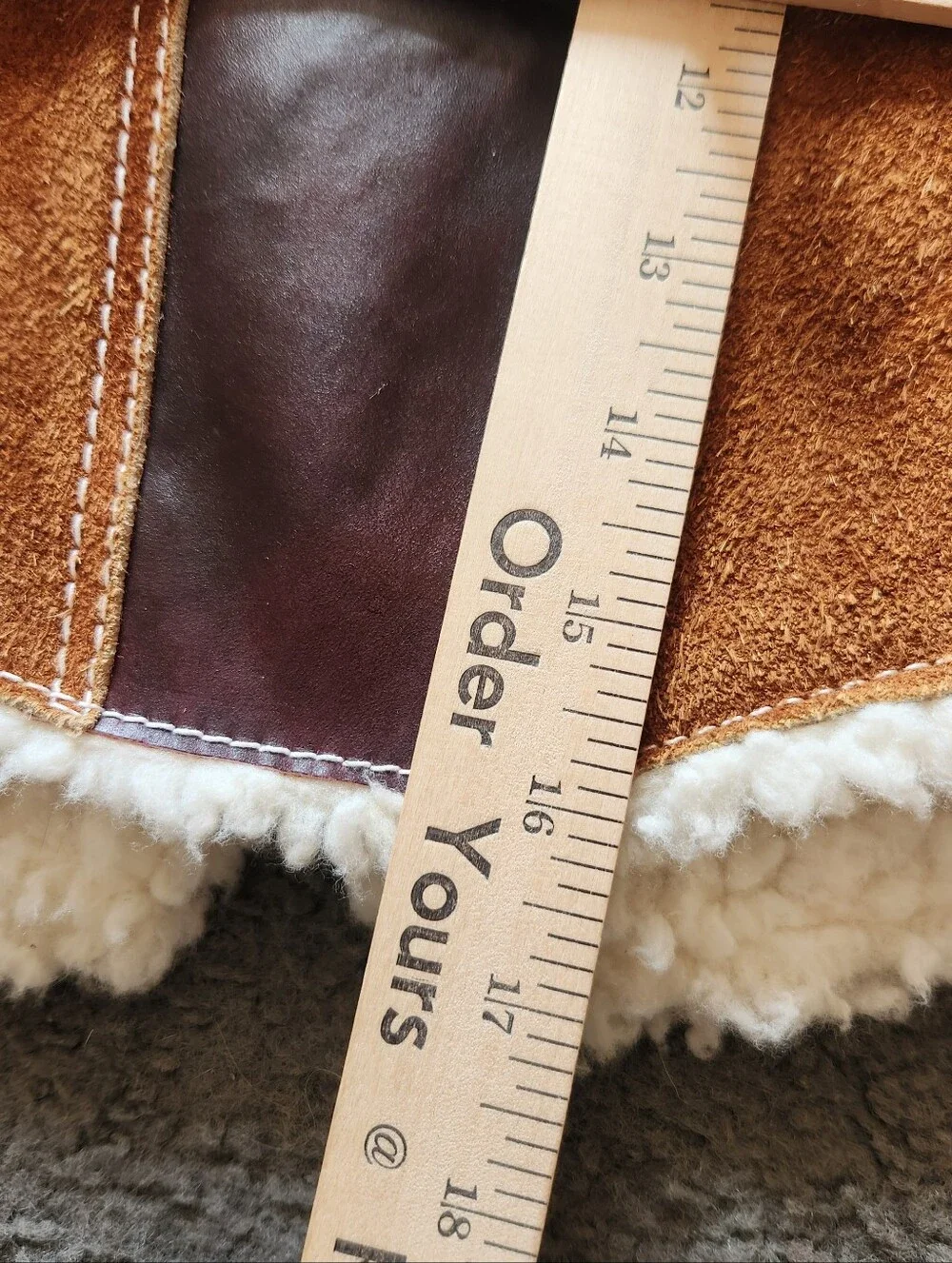 Genuine Leather Kids Vest Size 8 Brown Fleece Lined Western Cowboy Rodeo Vintage